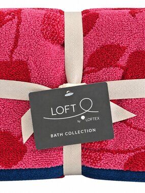 Loft Loftex Hand Towels Set of 2 Pink Cherries 16x28" Bathroom Soft Cotton